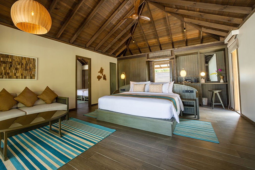 Custom bedroom furniture at Jawakara resort in Maldives