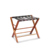 OSCAR Luggage Rack - Teak Black Leather