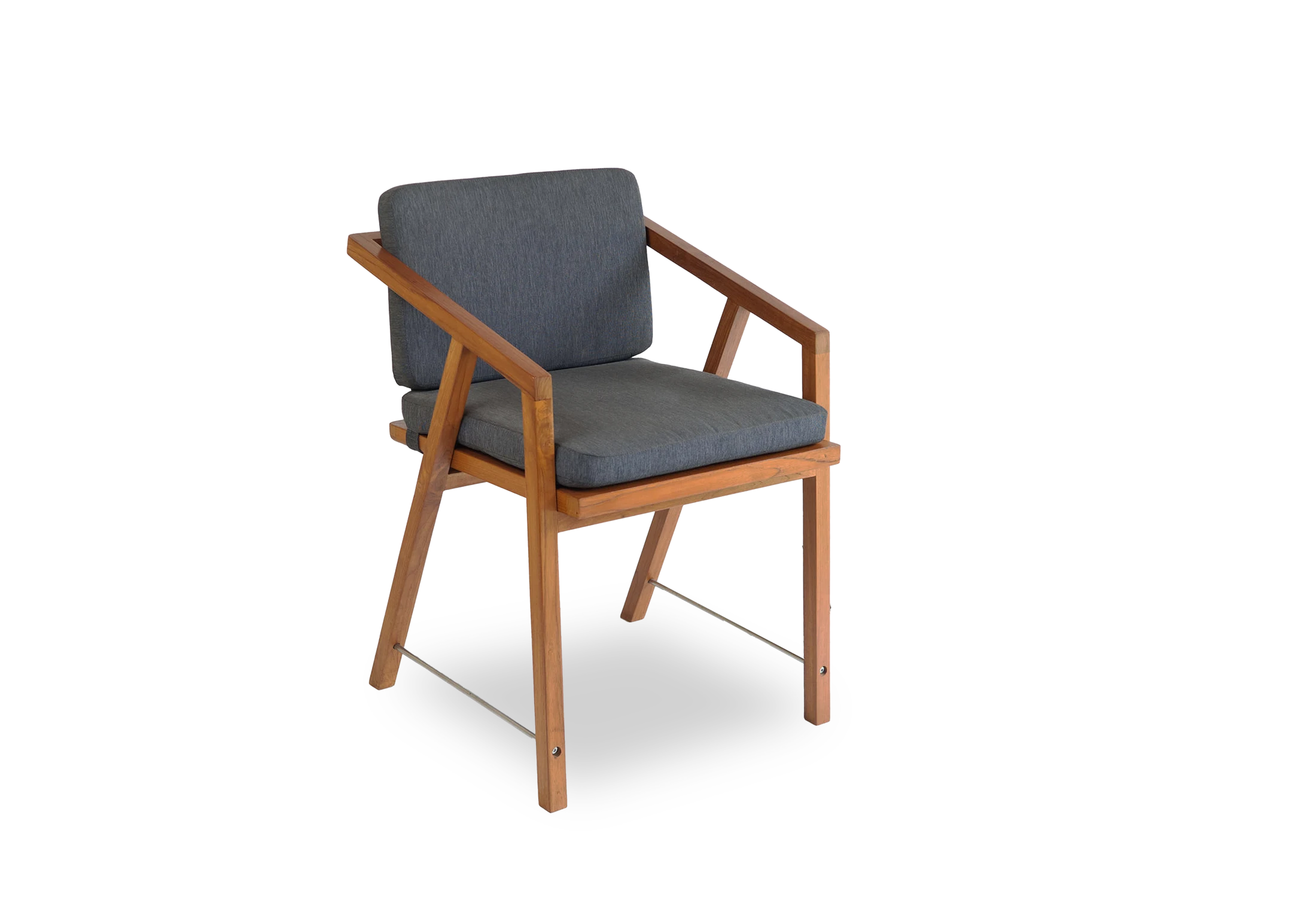 1-Tabu-Design-CH20-TS-Armchair-Teak-Blue-Fabric-45-angle