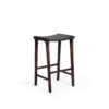 SOHO Bar Stool - Dark Wood Black Leather