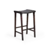 SOHO Bar Stool - Dark Wood Black Leather