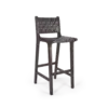 BALI Bar Stool - Black Wood Woven Leather