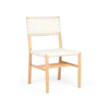 MAYA Chair High Backrest - Teak Ivory Woven Leather