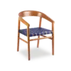 Oscar Chair - Wood Blue Woven Leather