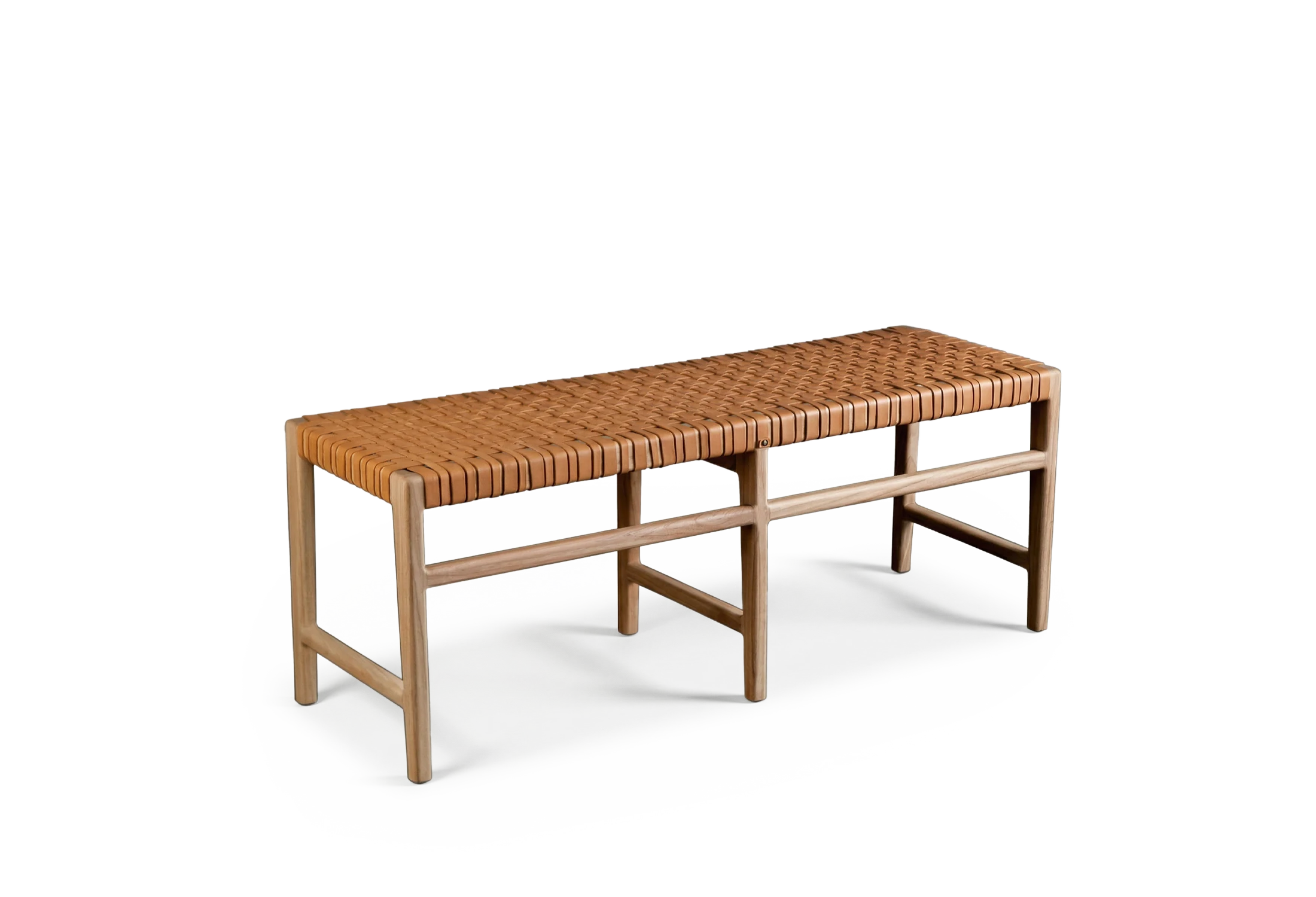 Tabu-Design-BEN8-SOHO-Bench-camel-woven-leather-small-121cm-2