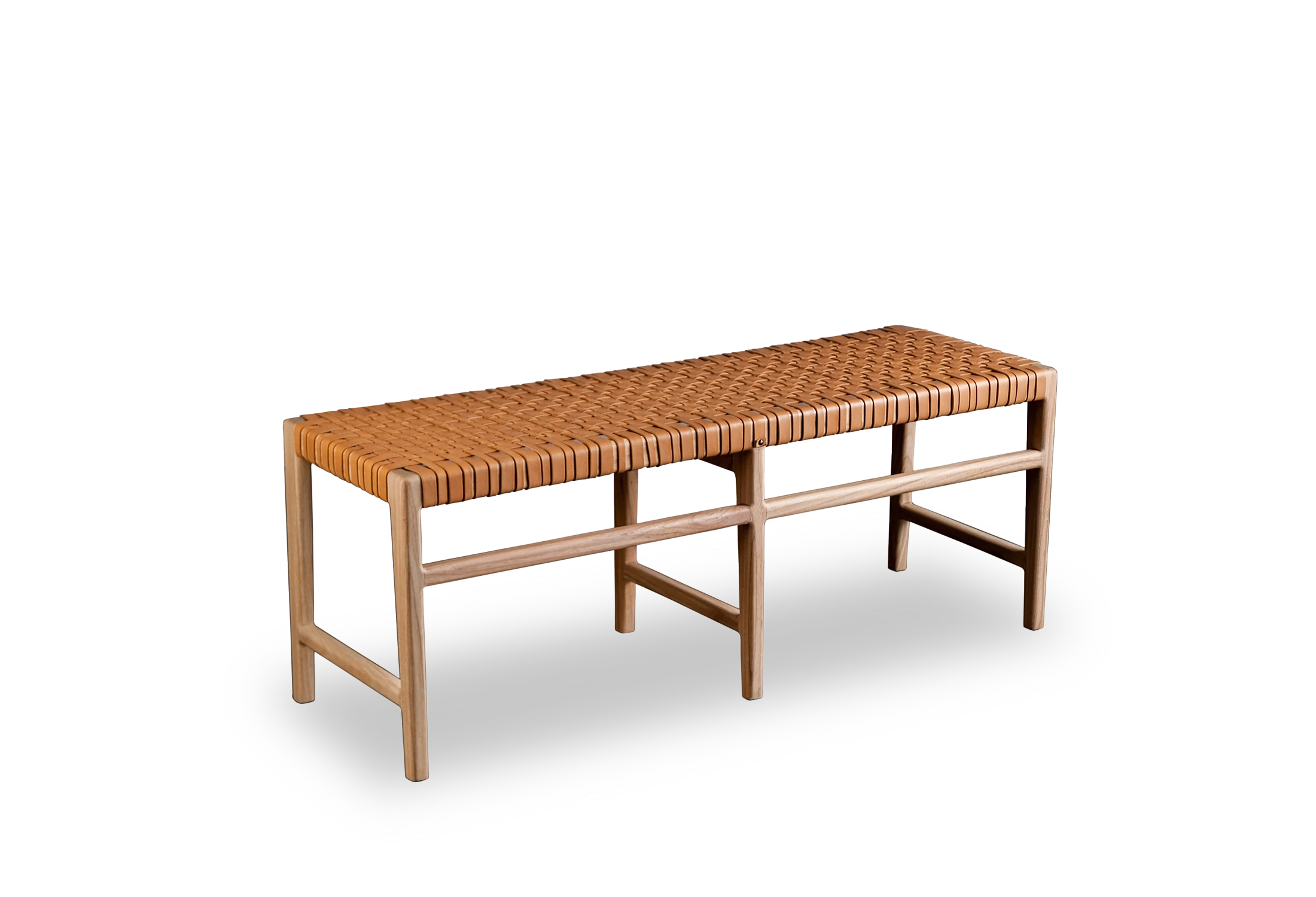 Tabu-Design-BEN8-SOHO-Bench-camel-woven-leather-small-121cm-2