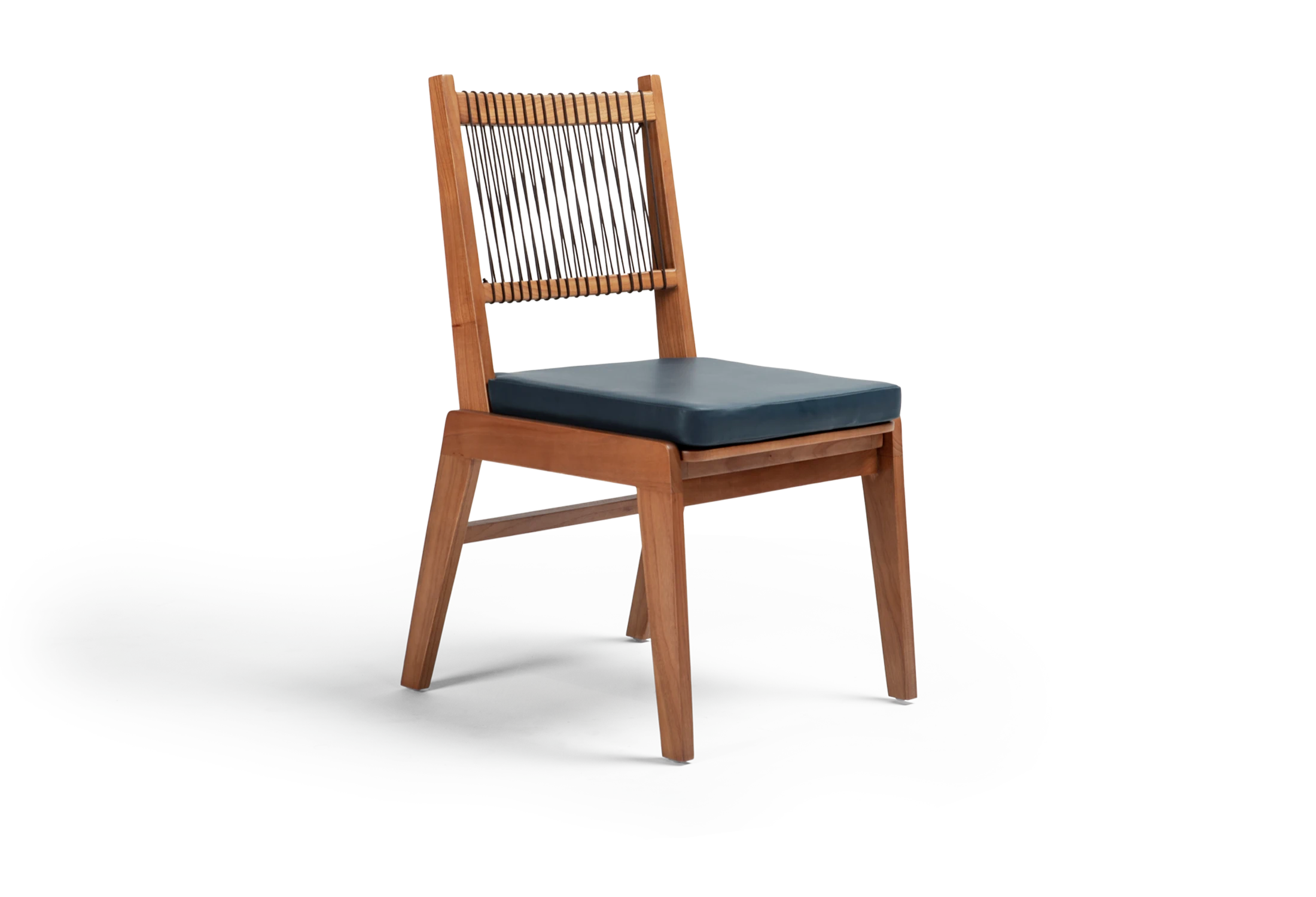 Tabu-Design-CH142-AK Chair-Teak-Petrol-Blue-leather-1