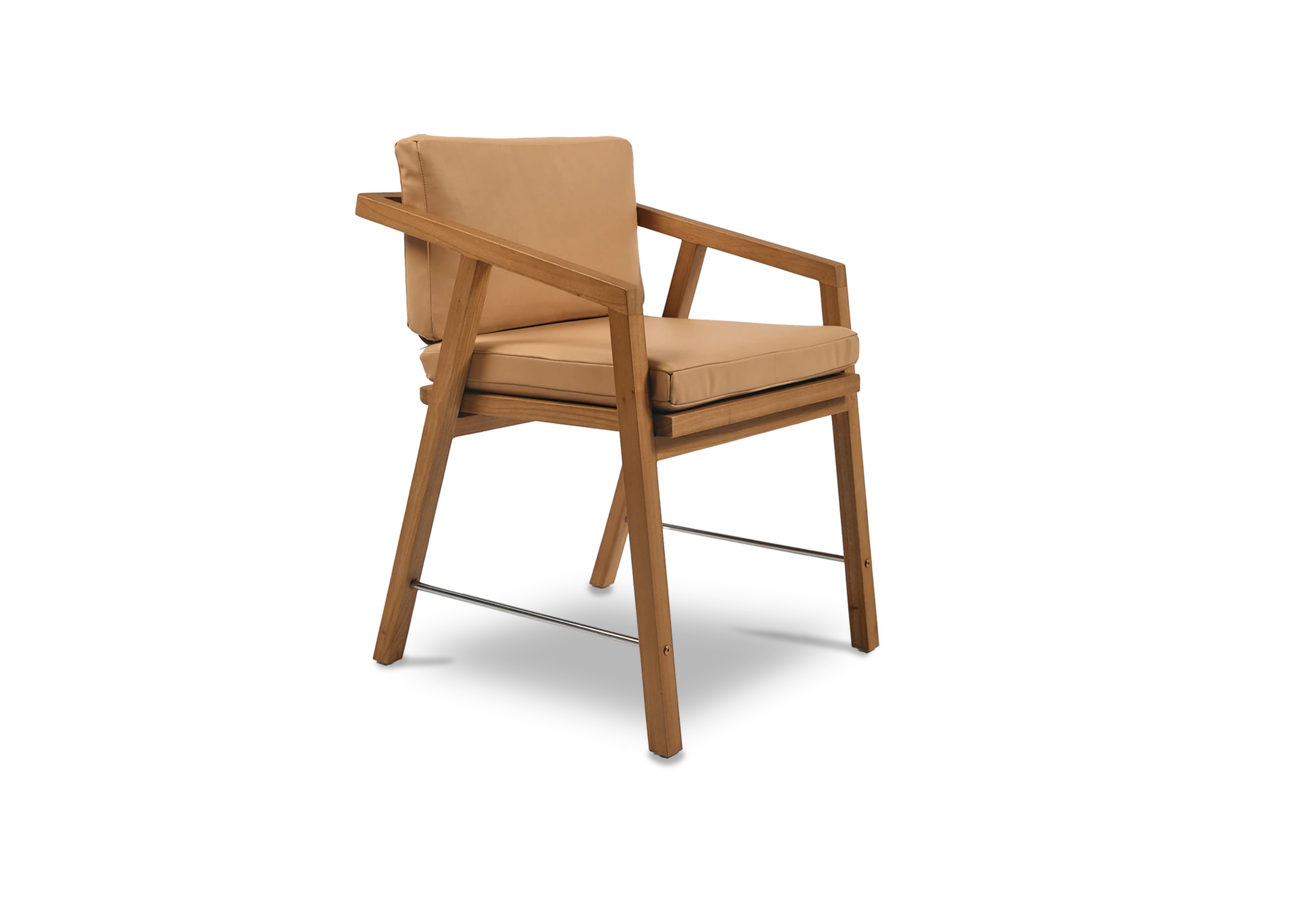 Tabu-Design-CH20L-TS-Armchair-Teak-Brown-Leather-45-angle