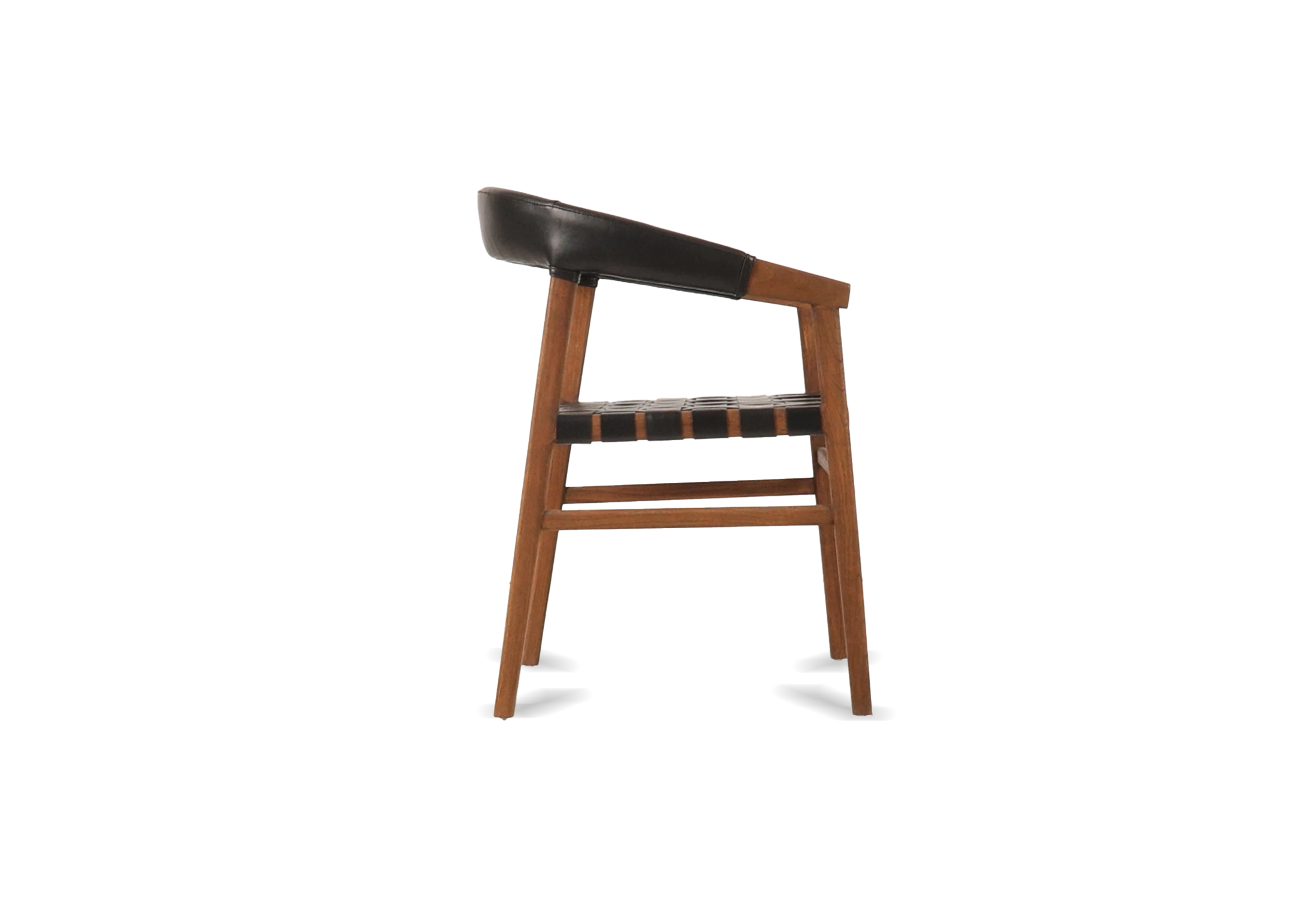 Tabu-Design-CH47L-OSCAR-Chair-Dark-Wood-Black-Woven-Leather-backrest-side