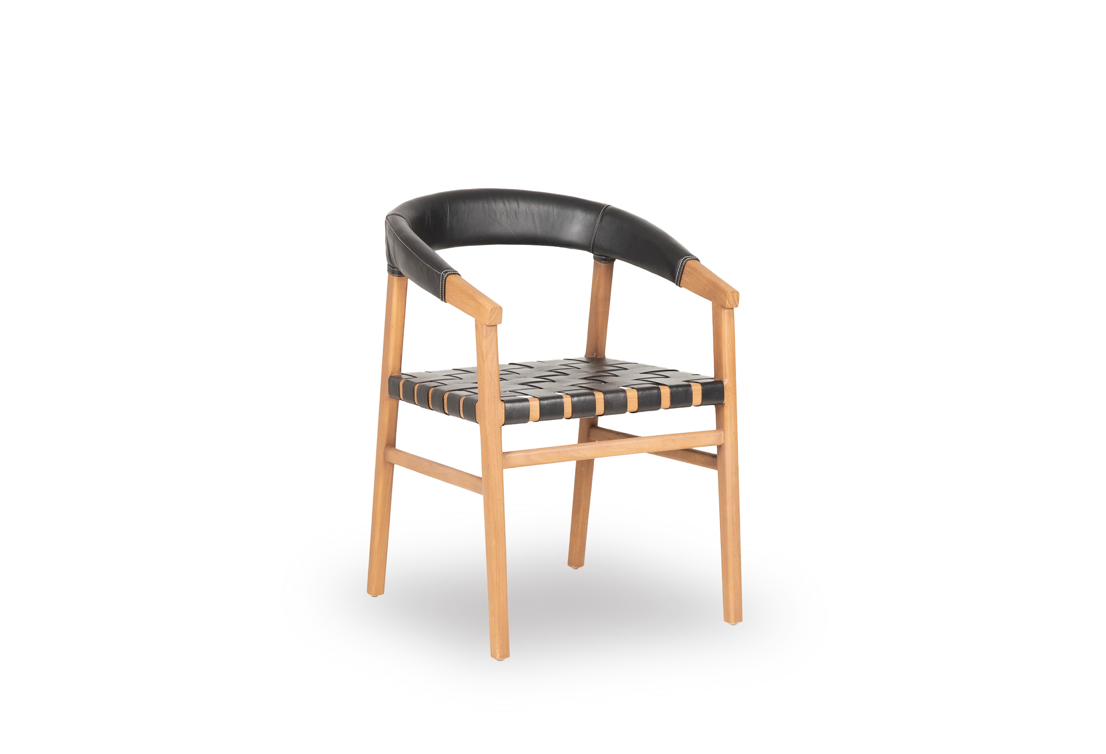 Tabu-Design-CH47L-OSCAR-Chair-Wood-Black-Woven-Leather-backrest-45-angle