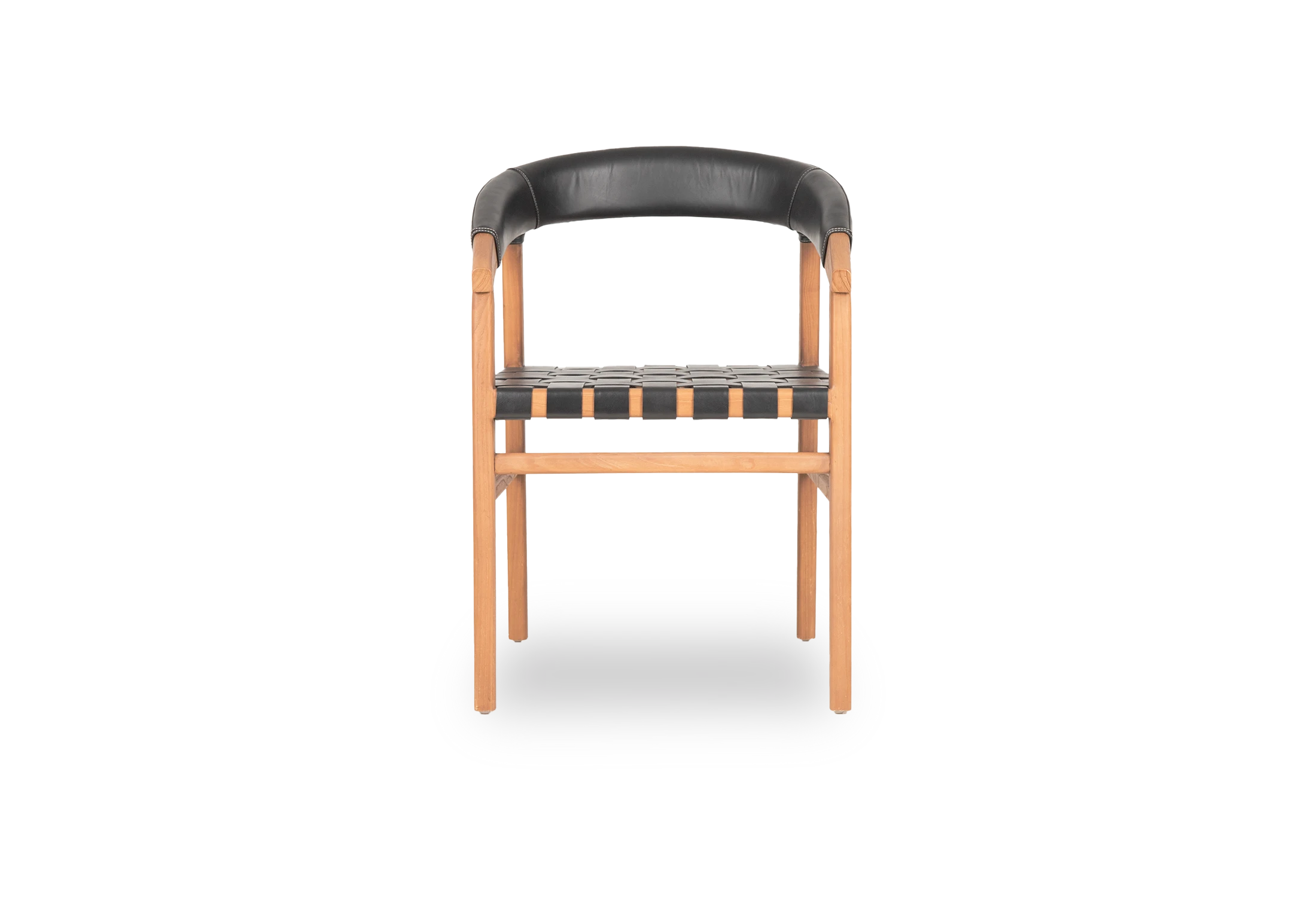 Tabu-Design-CH47L-OSCAR-Chair-Wood-Black-Woven-Leather-backrest-Front