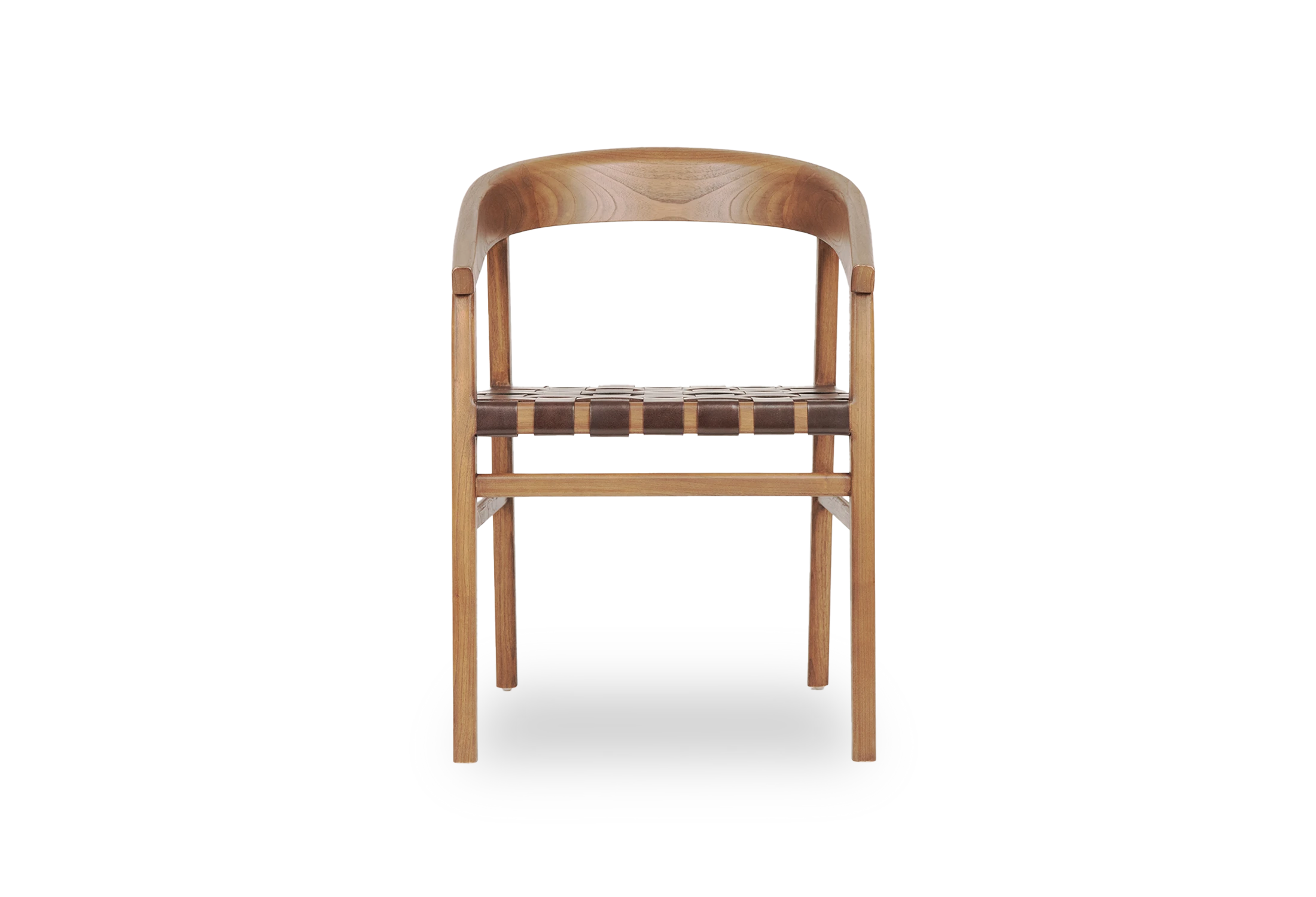 Tabu-Design-CH47L-OSCAR-Chair-Wood-Brown-Woven-Leather-Front