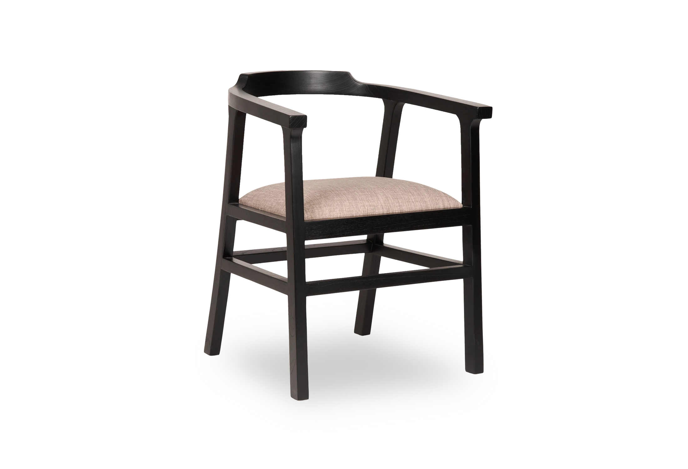 Tabu-Design-CH88-NAGA-Armchair-Black-Wood-Beige-Fabric-1