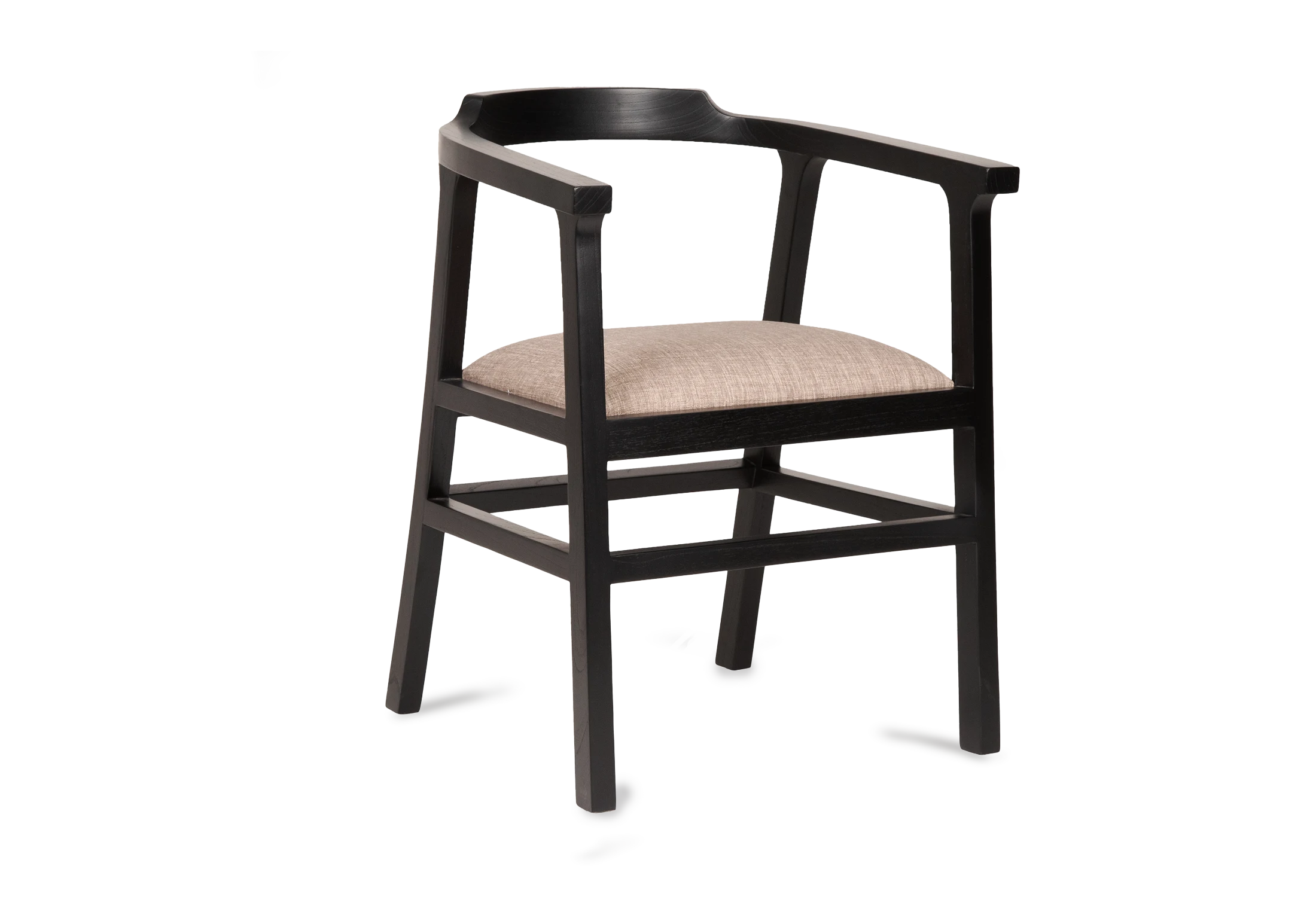 Tabu-Design-CH88-NAGA-Armchair-Black-Wood-Beige-Fabric-1