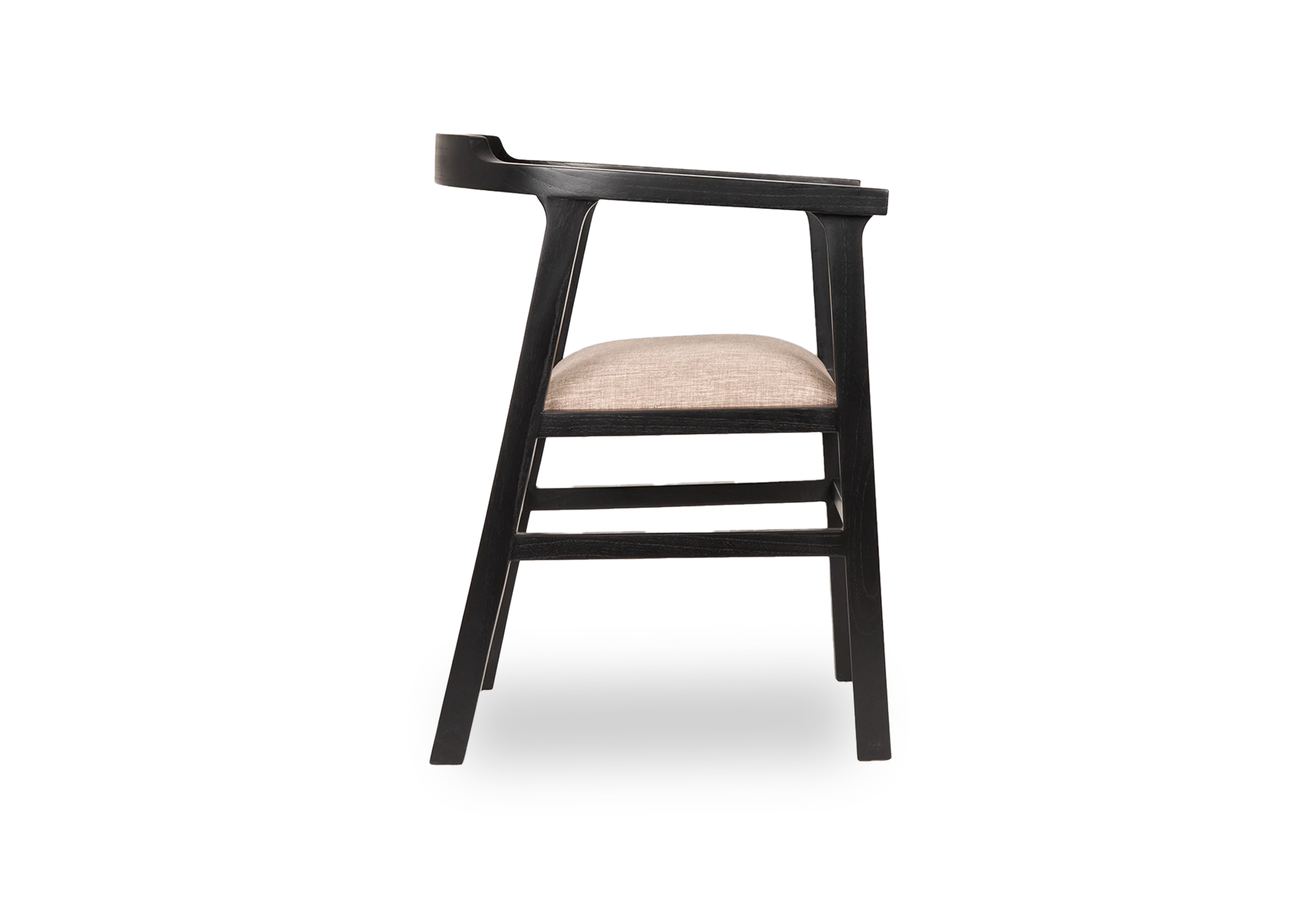 Tabu-Design-CH88-NAGA-Armchair-Black-Wood-Beige-Fabric-2