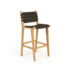 BALI Bar Stool - Wood Black Woven Leather