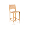 BALI Bar Stool - Wood Cream Woven Leather