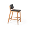 MUS Bar Stool - Wood Black Leather