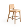 MUS Bar Stool - Wood Cream Leather