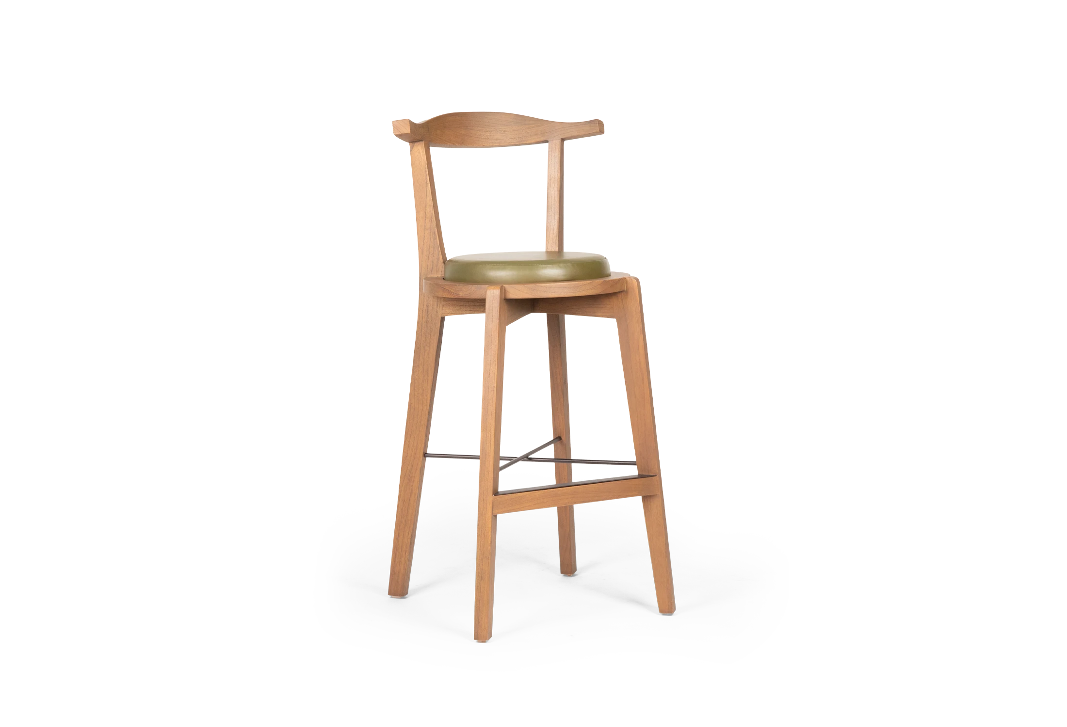 Tabu-Design-ST55-T-Stool-Wood-Green-Leather- (1)