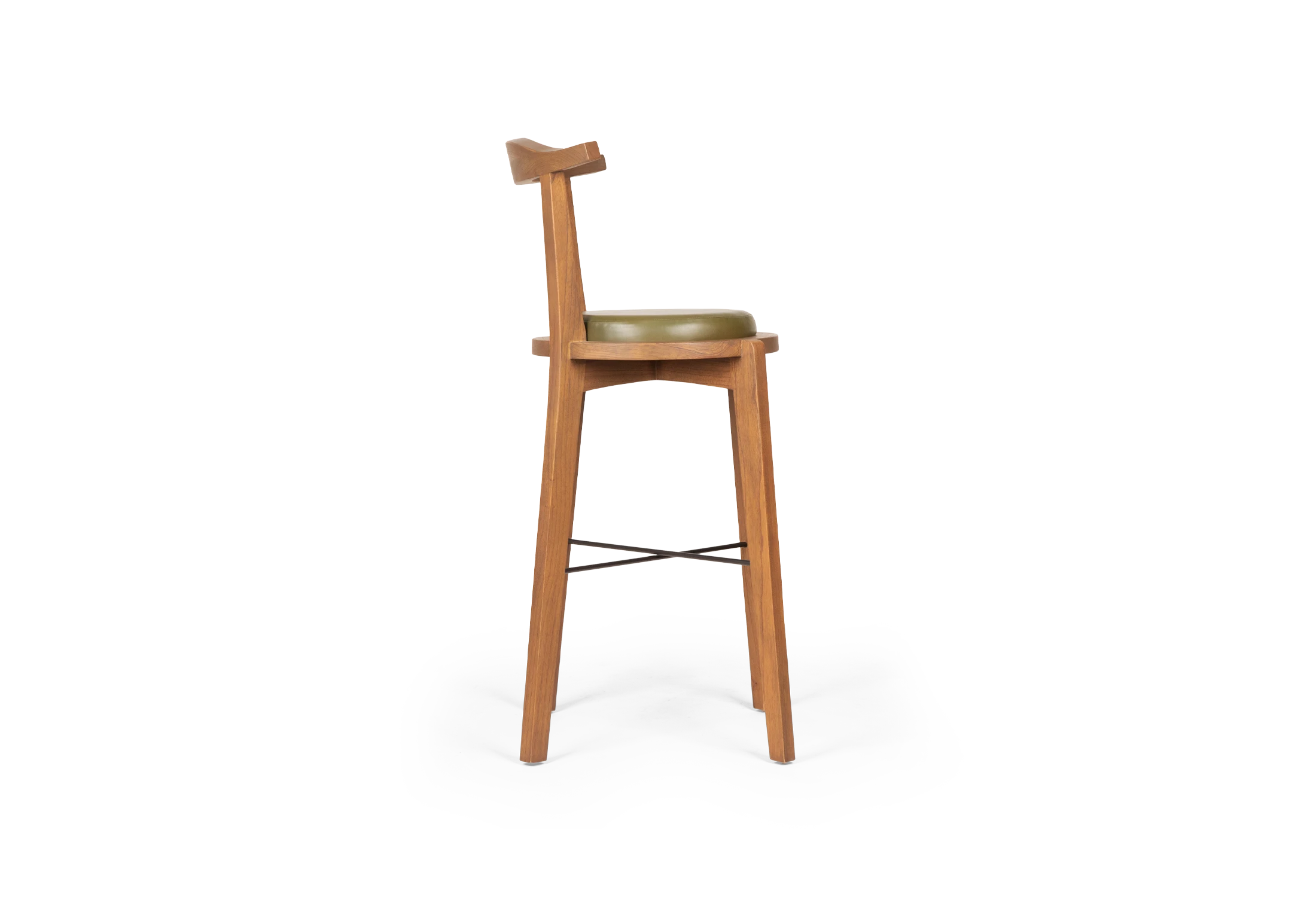 Tabu-Design-ST55-T-Stool-Wood-Green-Leather- (2)