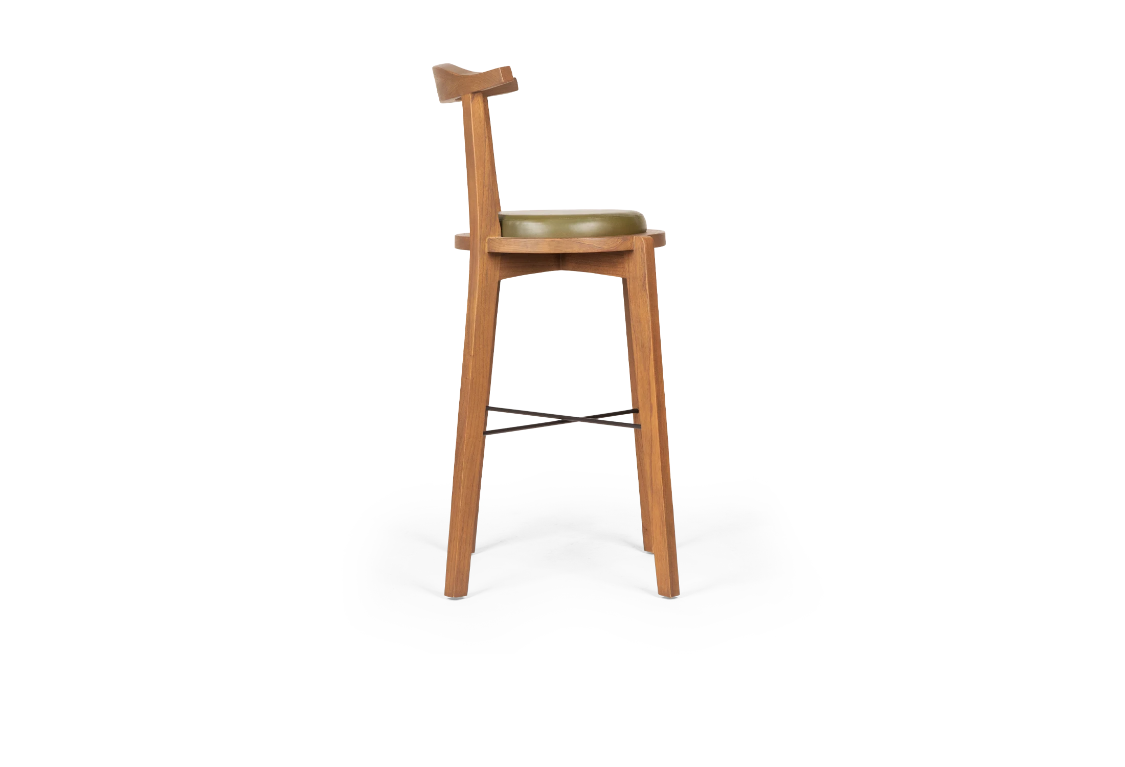 Tabu-Design-ST55-T-Stool-Wood-Green-Leather-2