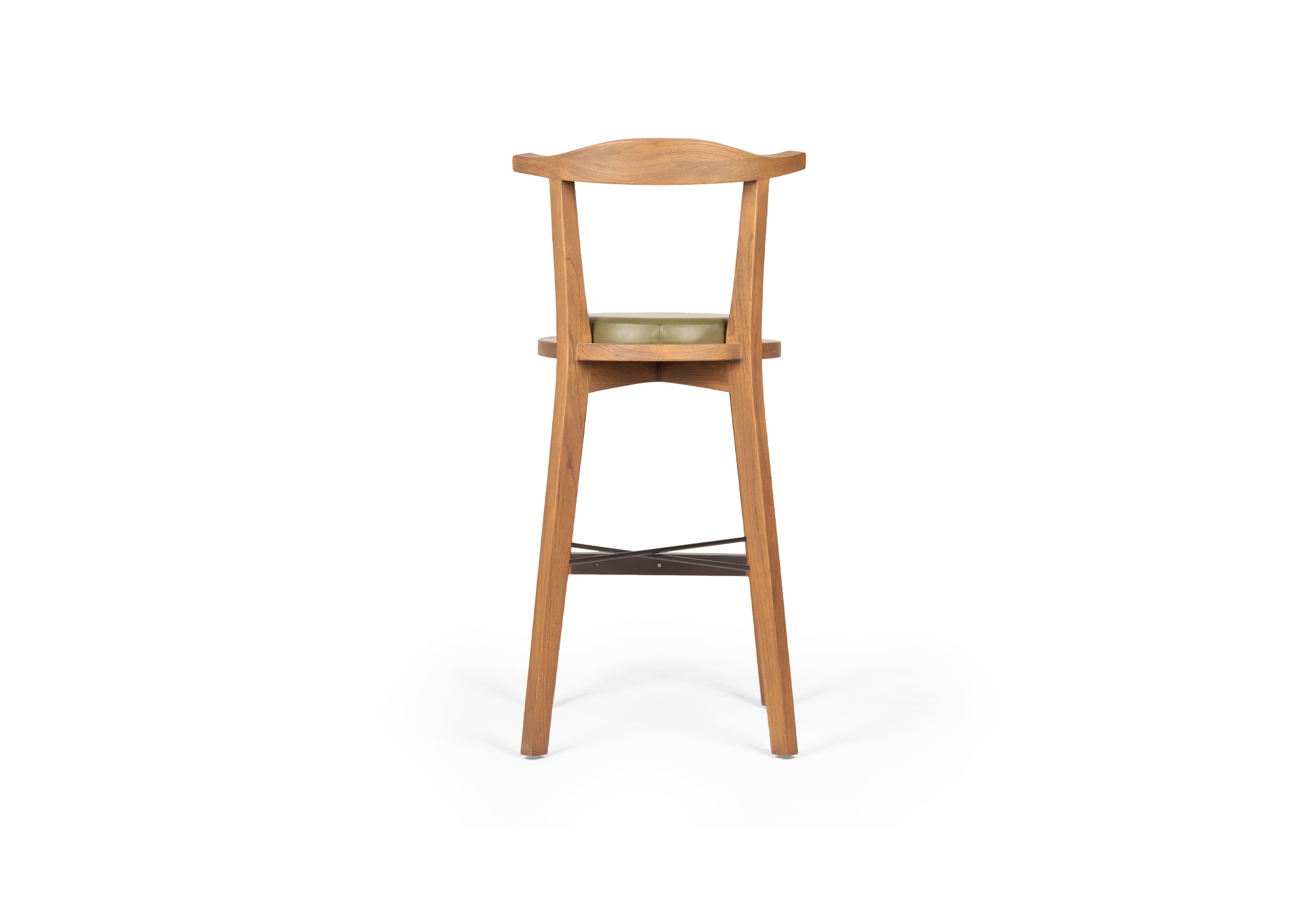 Tabu-Design-ST55-T-Stool-Wood-Green-Leather- (3)