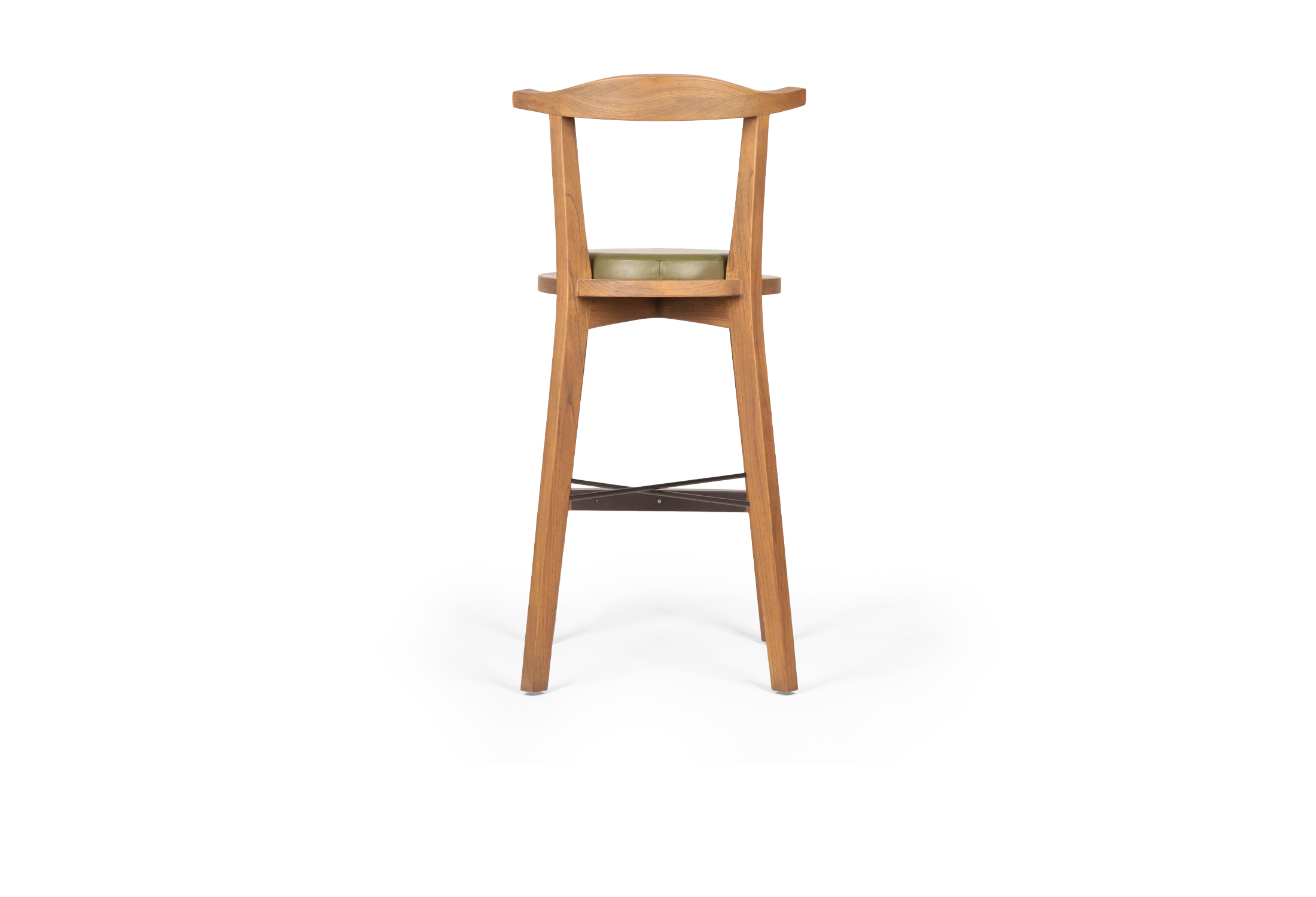 Tabu-Design-ST55-T-Stool-Wood-Green-Leather-3