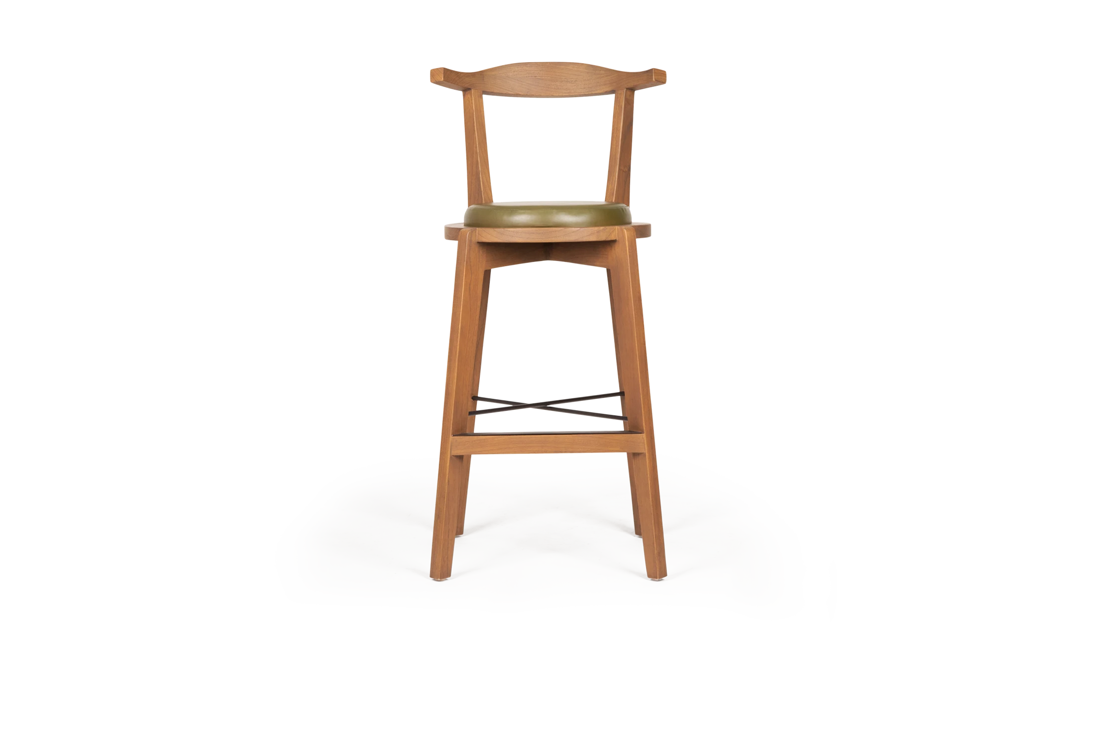 Tabu-Design-ST55-T-Stool-Wood-Green-Leather-4