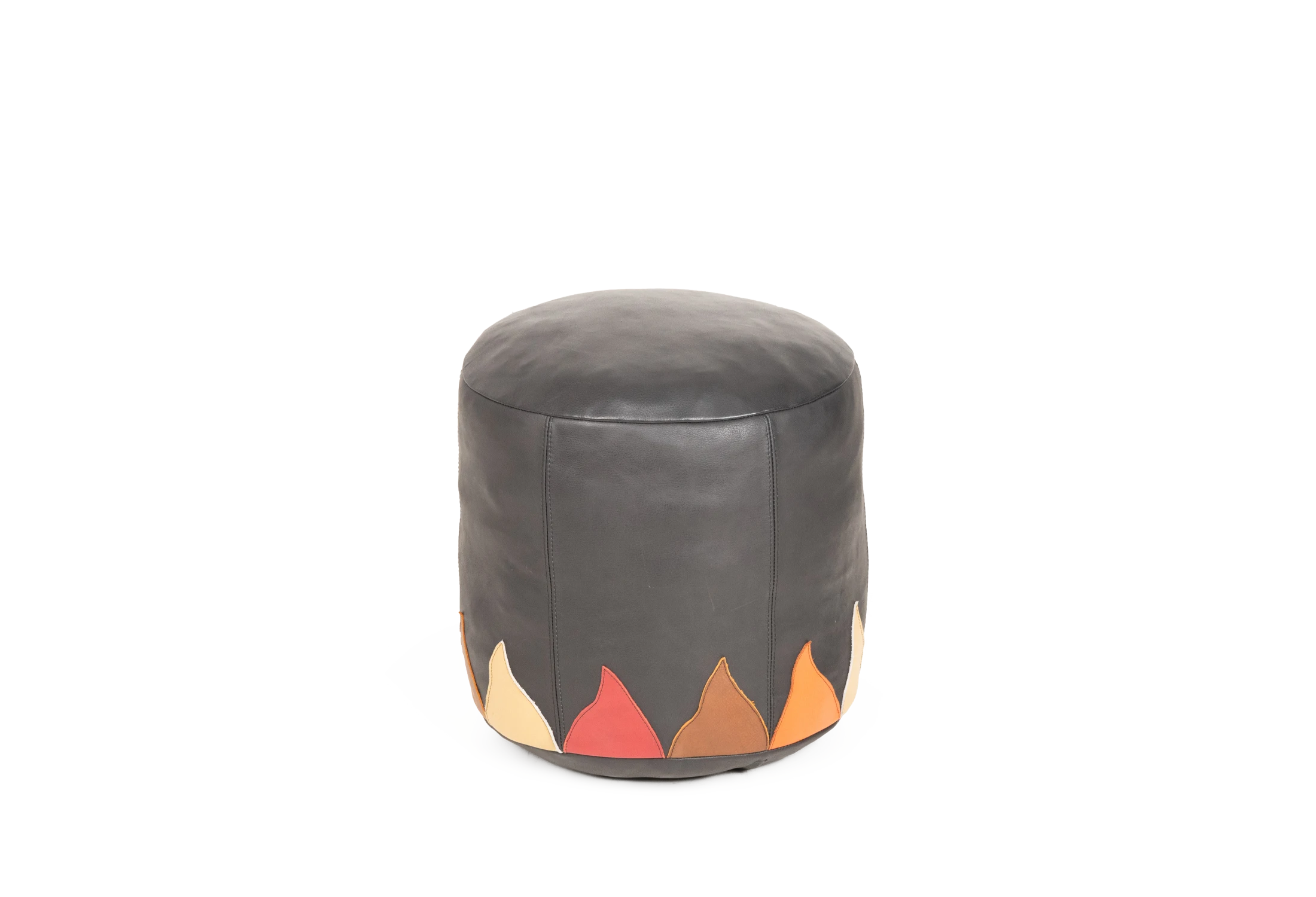 Tabu-Design-STL51-Fire-Pouf-Low-Stool-Black-Leather-1