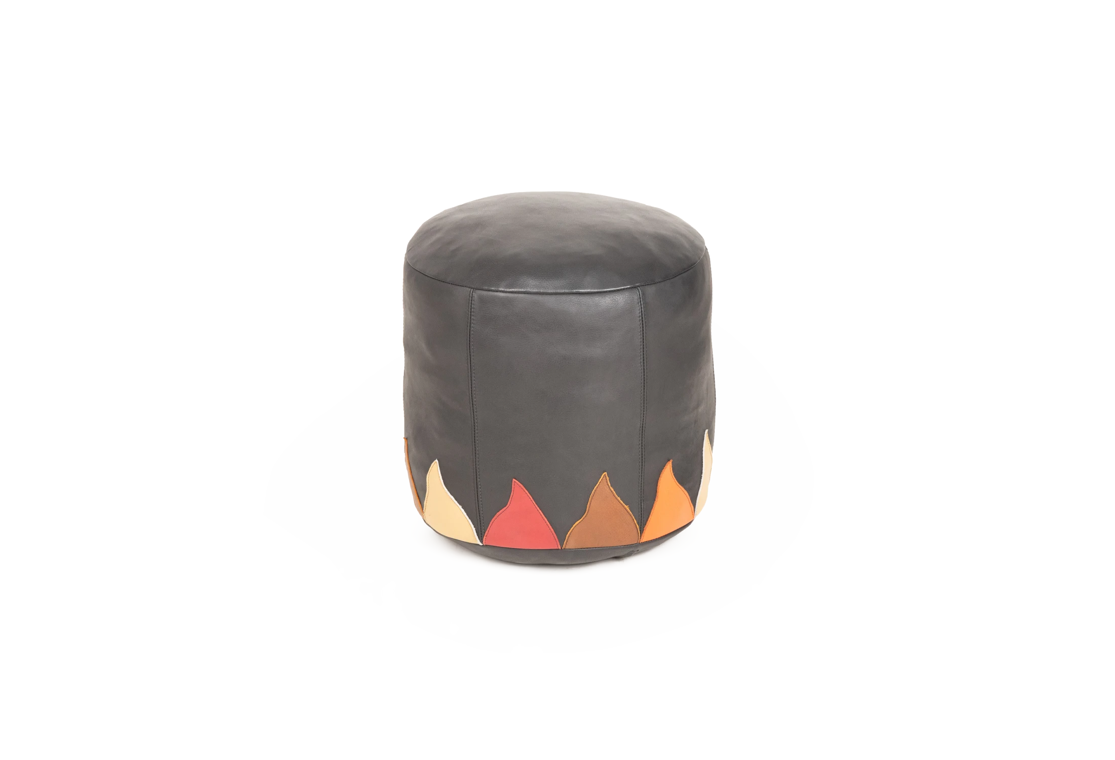 Tabu-Design-STL51-Fire-Pouf-Low-Stool-Black-Leather-1