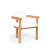 DOM Armchair - Teak White Fabric