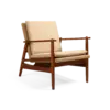 JENG Lounge Chair - Teak Beige Fabric