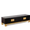 LOTUS TV Cabinet - Black Wood Brass