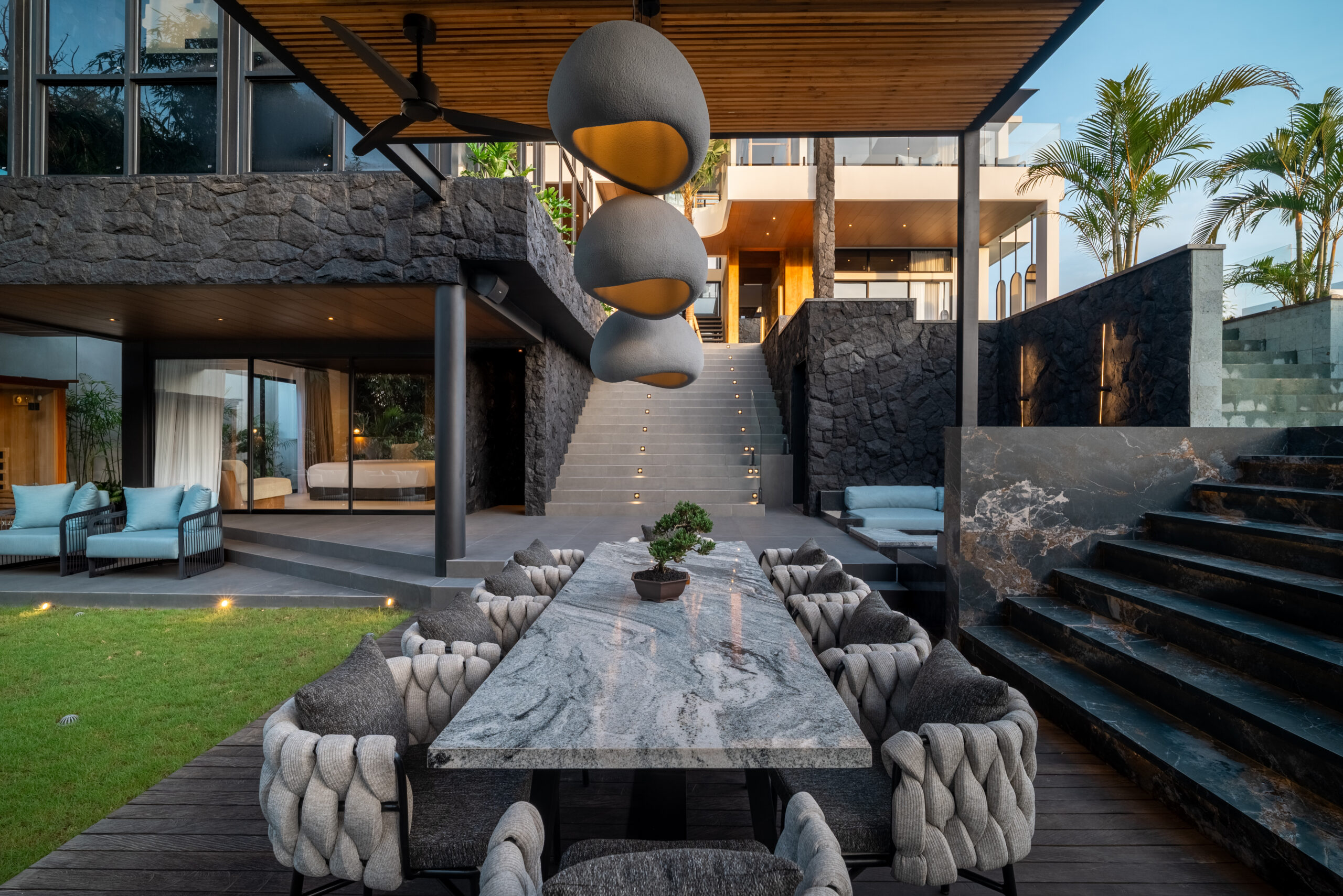 Outdoor dining set designed for Villa Mar 2 in Bali