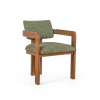 DOM Armchair - Teak Green Fabric