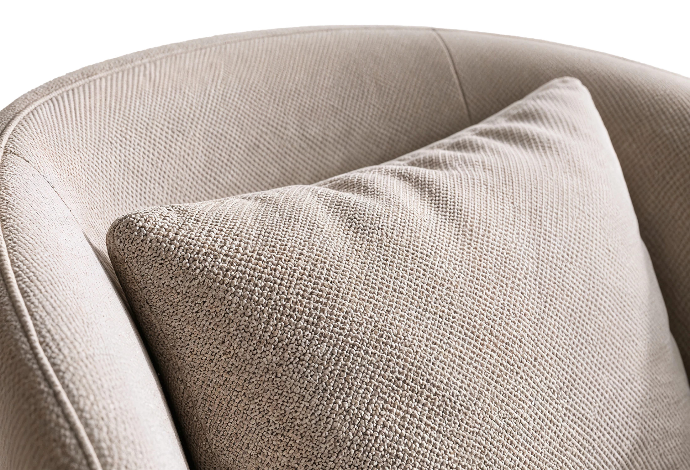 KHALE Lounge Chair made of teak and fabric cushion in seat view