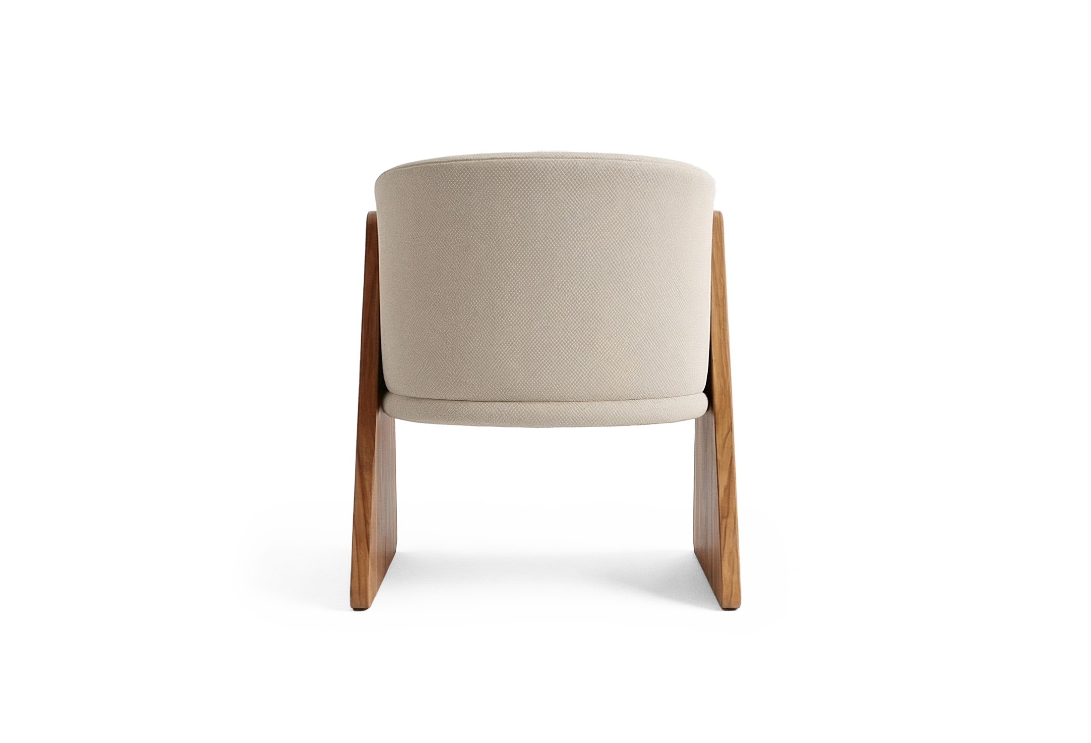 KHALE dining chair made of beige cushion in back view