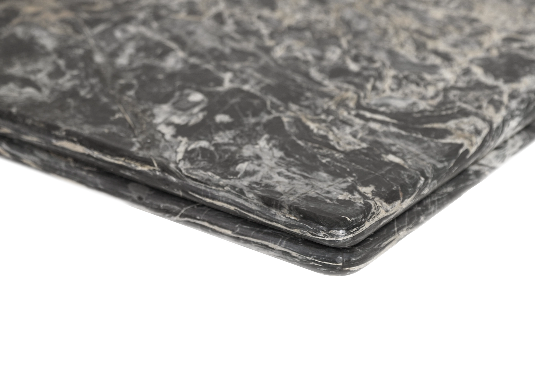 Close-up of the double marble top of LANIS Outdoor dining table