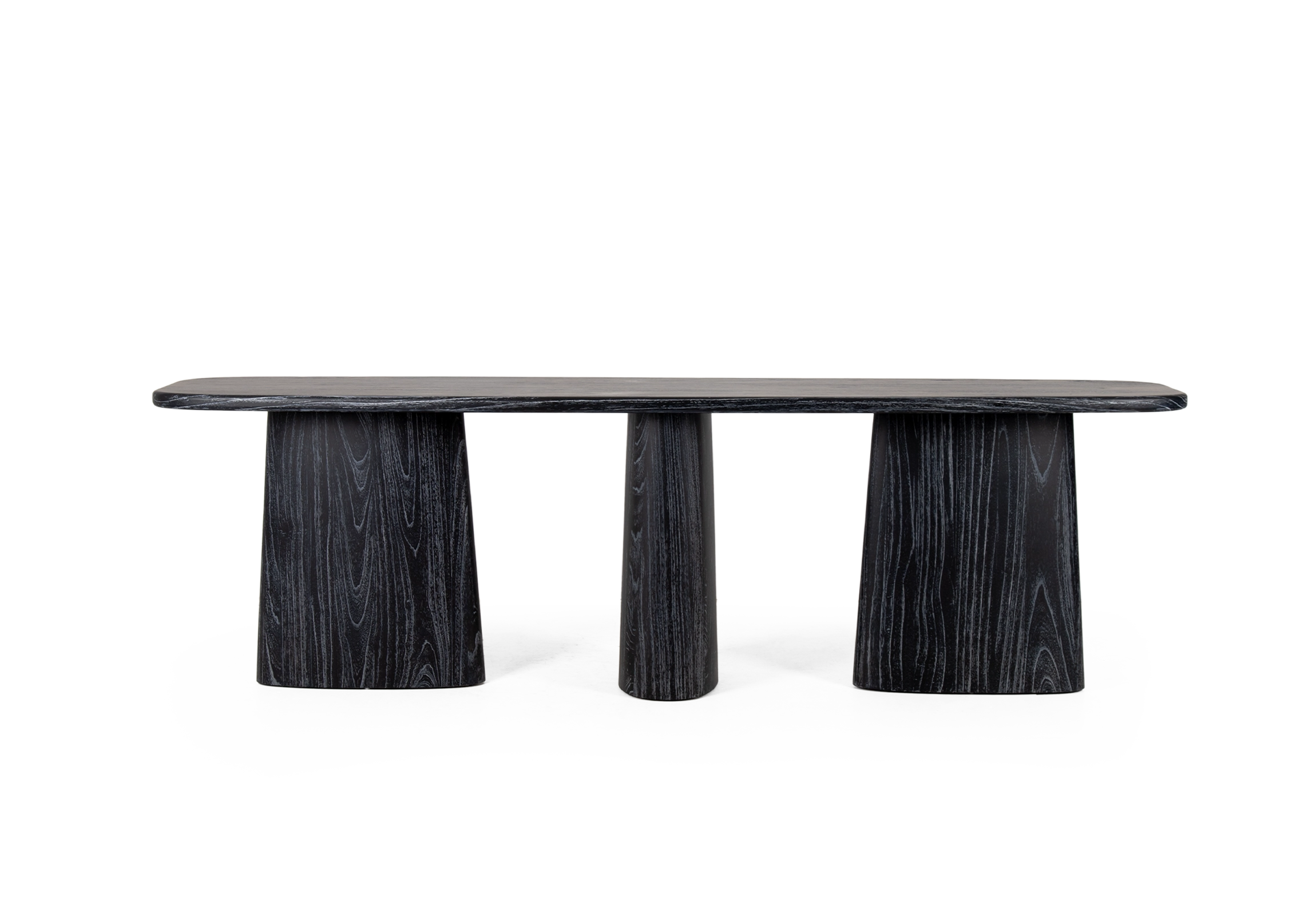 MARINA console table made of black Java oak in front view