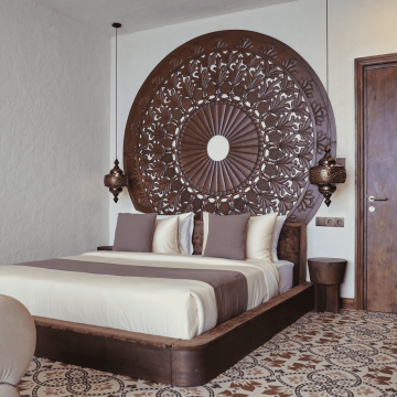 New custom hotel apartment bedroom at Samudra Uluwatu project
